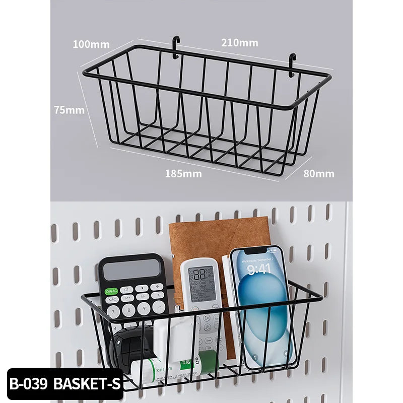 No-Drill Clamp-On Standing Pegboard Storage Organizer, Desktop Rack with DIY Accessories, Office Desk Stationery Holder