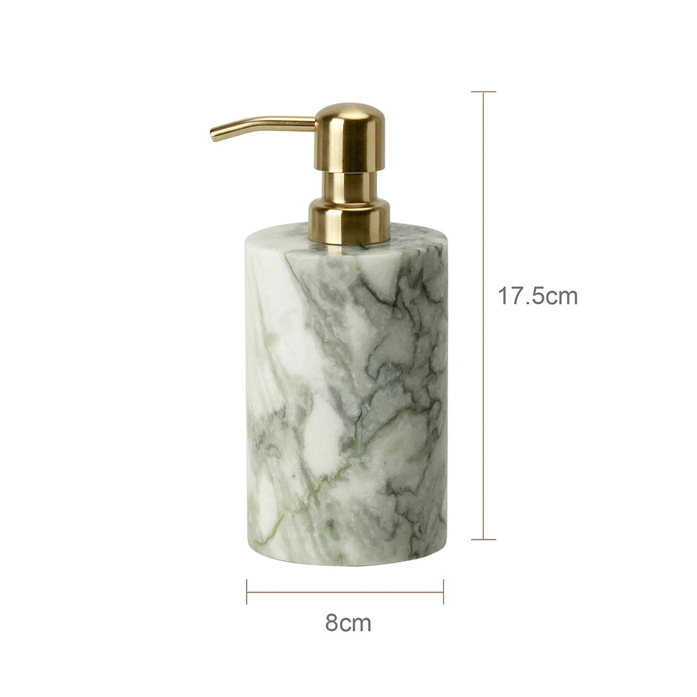 Cold Emerald Natural Marble Bathroom Accessories Set Luxury Soap Dispenser Soap Dish Toothbrush Holder Vanity Tray Kit Bathroom