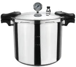 23QT Aluminum Pressure Cooker & Canner, 105KPa Induction Compatible Pressure Pot with Gauge, Thickened Heavy Duty Body
