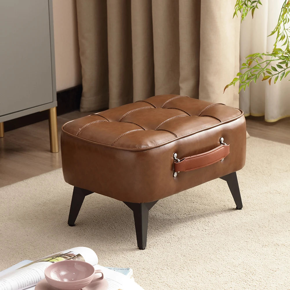 1pc Minimalist Short Stool, Super Soft & Space Saving Short Sofa, Household Shoe Bench With Soft Seating, For Living Room Entry