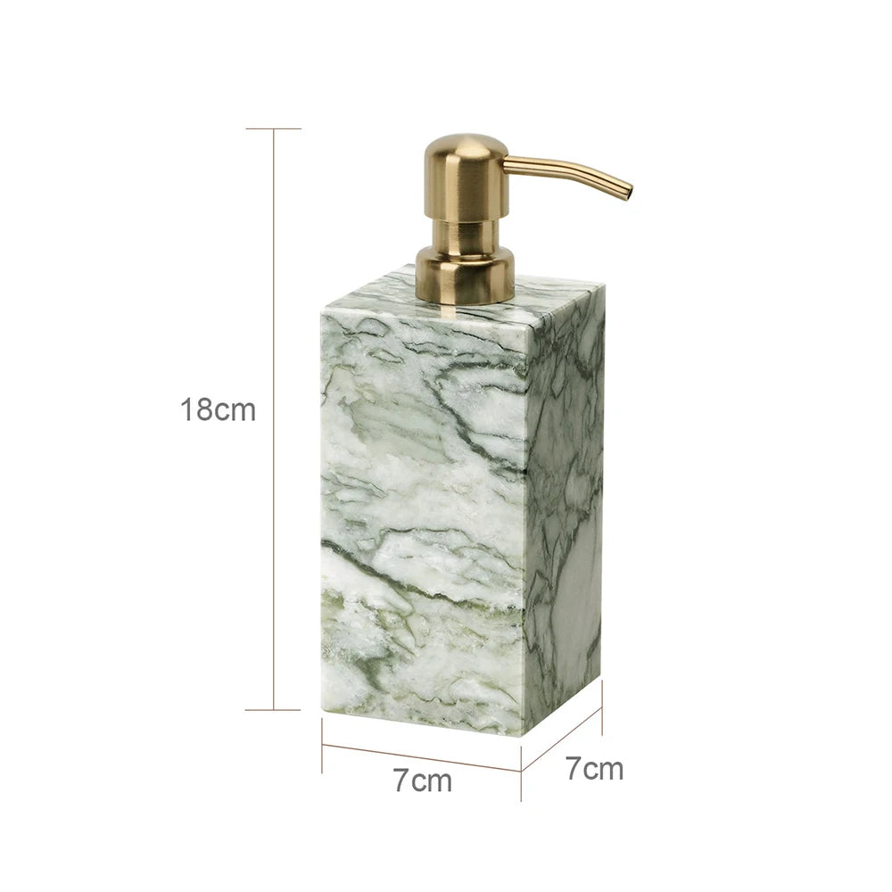 Cold Emerald Natural Marble Bathroom Accessories Set Luxury Soap Dispenser Soap Dish Toothbrush Holder Vanity Tray Kit Bathroom