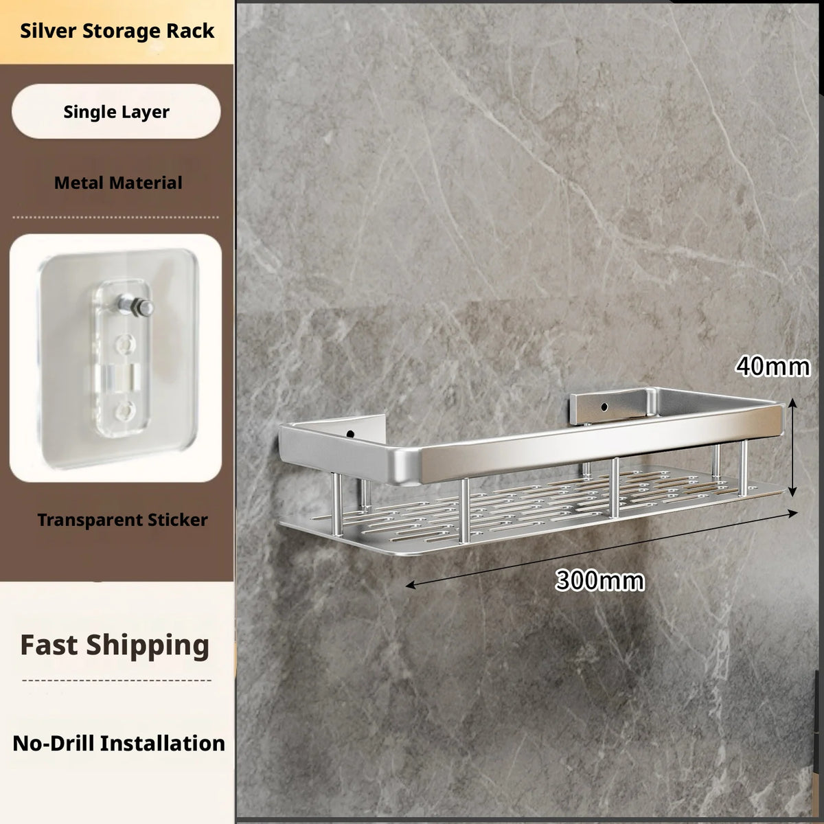Anti Rust Metal Steel Shower Rack Large Capacity Bathroom Organizing Shelves Convenient Storage Home Decoration