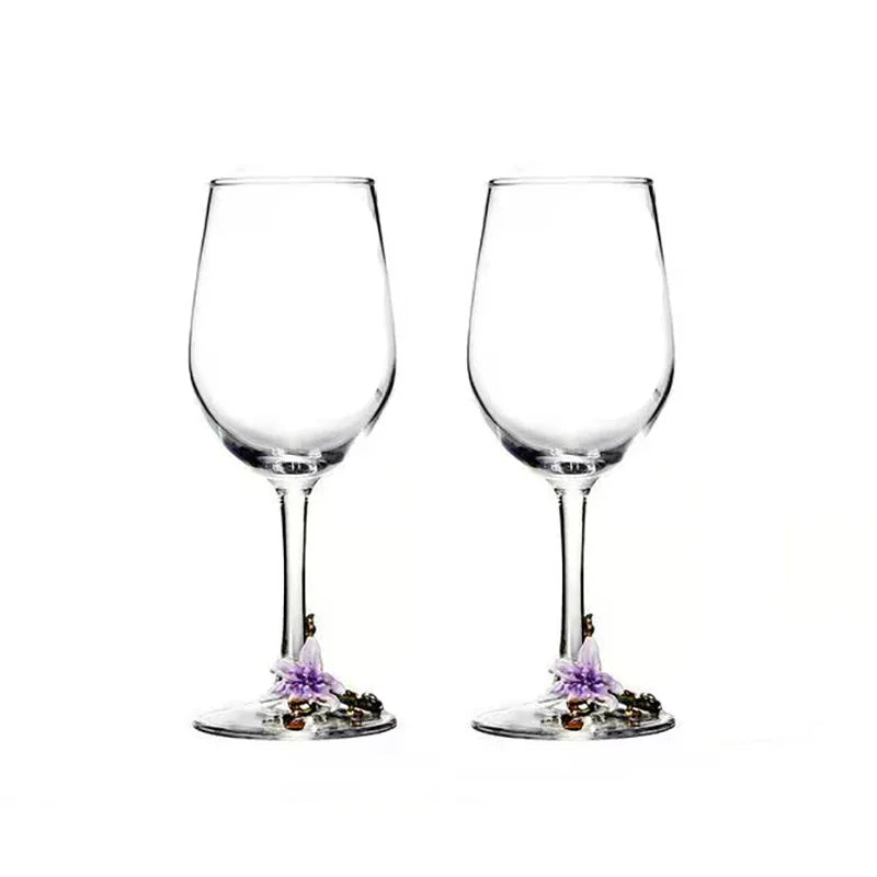 Creative Enamel Crystal Goblet Glasses for Champagne Glass Cup Set Luxury Glass Cups Glasses of Wine Wineglass Vintage Drinking