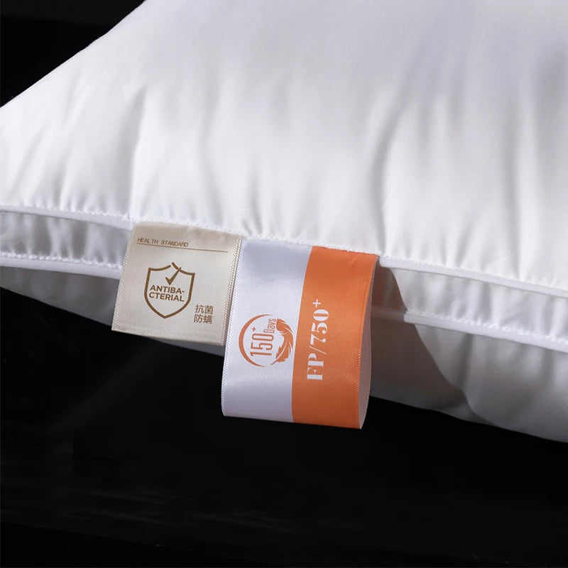 95% Goose Down Pillow, 1200TC Pima Fabric, 1000 Cleanliness, 1000+ Loft, 50x70cm, King/Queen Sizes