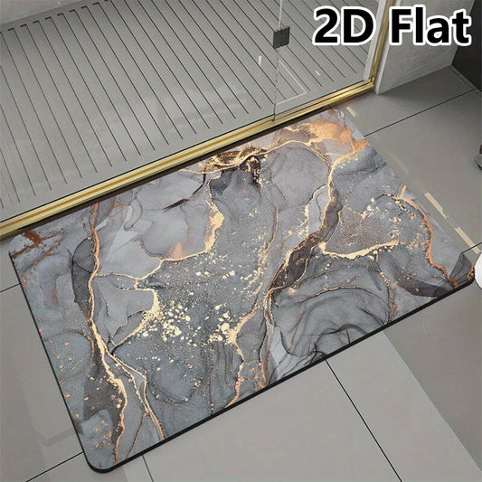 Diatom Mud Bath Floor Rug, Non-Slip Absorbent Mat with Rubber Base for Bathroom, Toilet, Kitchen and Home Entrance