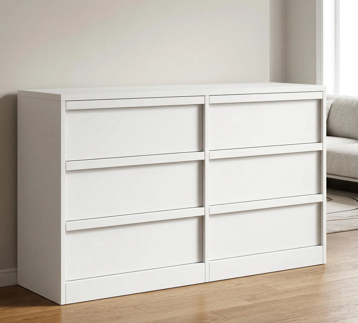 GarveeLife Spacious Storage Solution Wooden Dresser - Wide Chest with 6/7/8 Drawers - Modern Bedroom Furniture - Horizontal Cabinet Organizer - For Bedroom, Living Room, Entryway, Nursery