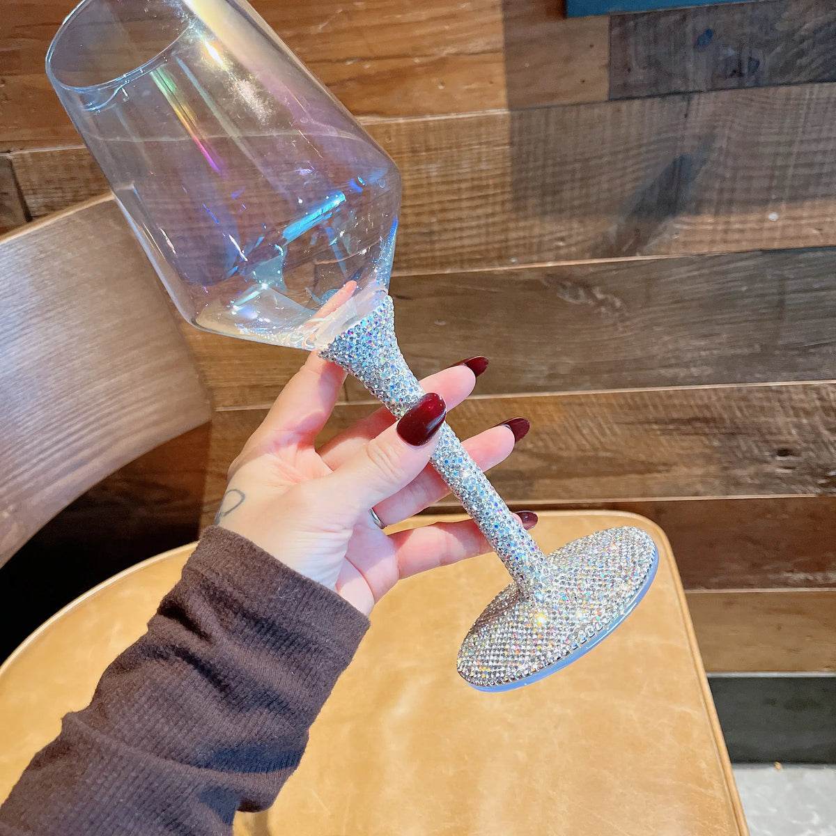 Creative Glass Diamond Goblet Simple Luxury Colorful Champagne Glass Drinkware Whiskey Cocktail Drinking Glasses Decoration Cups