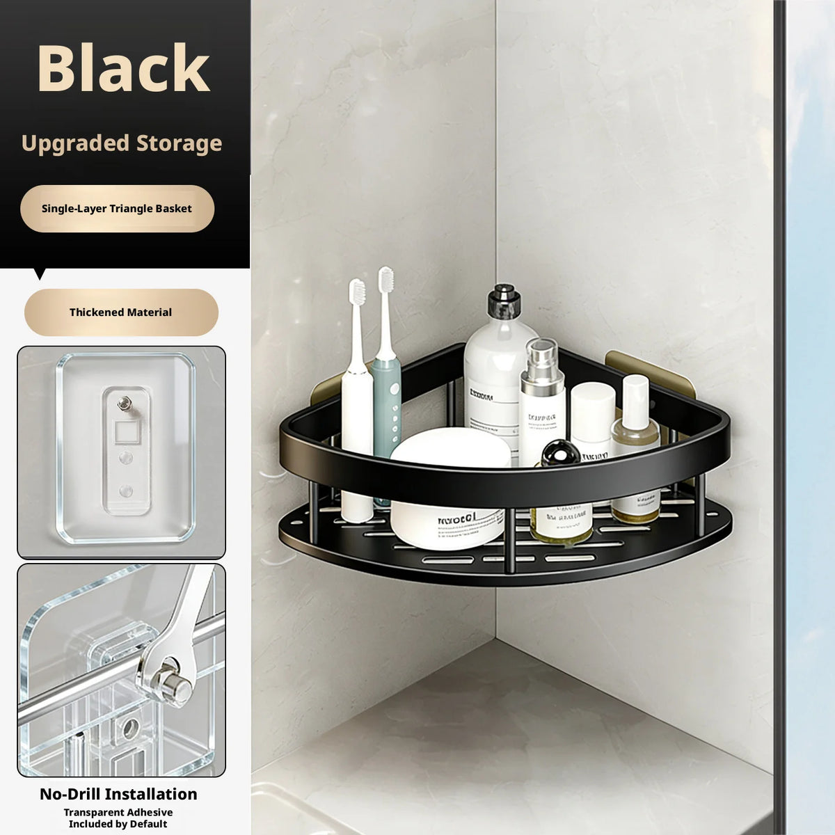 Anti Rust Metal Steel Shower Rack Large Capacity Bathroom Organizing Shelves Convenient Storage Home Decoration