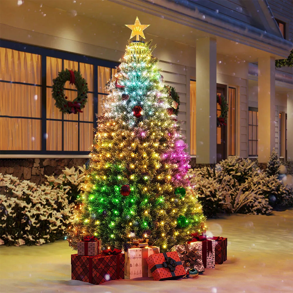 USB 2.1M 400LEDs Christmas Lights Holiday String Lights with Star Shape, Smart LED Xmas Tree for Indoor Outdoor Decor