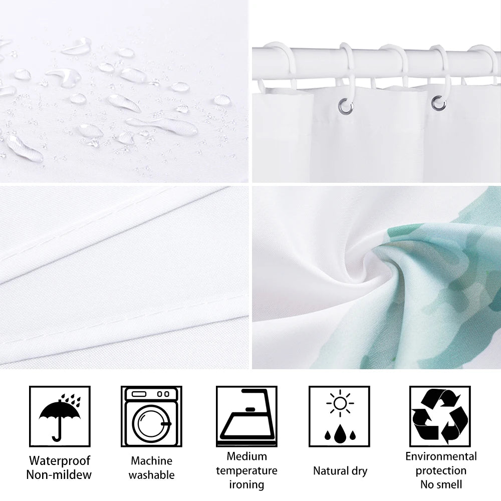 3d Beach Scenery Shower Curtains Sea Ocean Mediterranean Bathroom Curtain Waterproof Cloth Decoration 180*240cm Bath Curtain