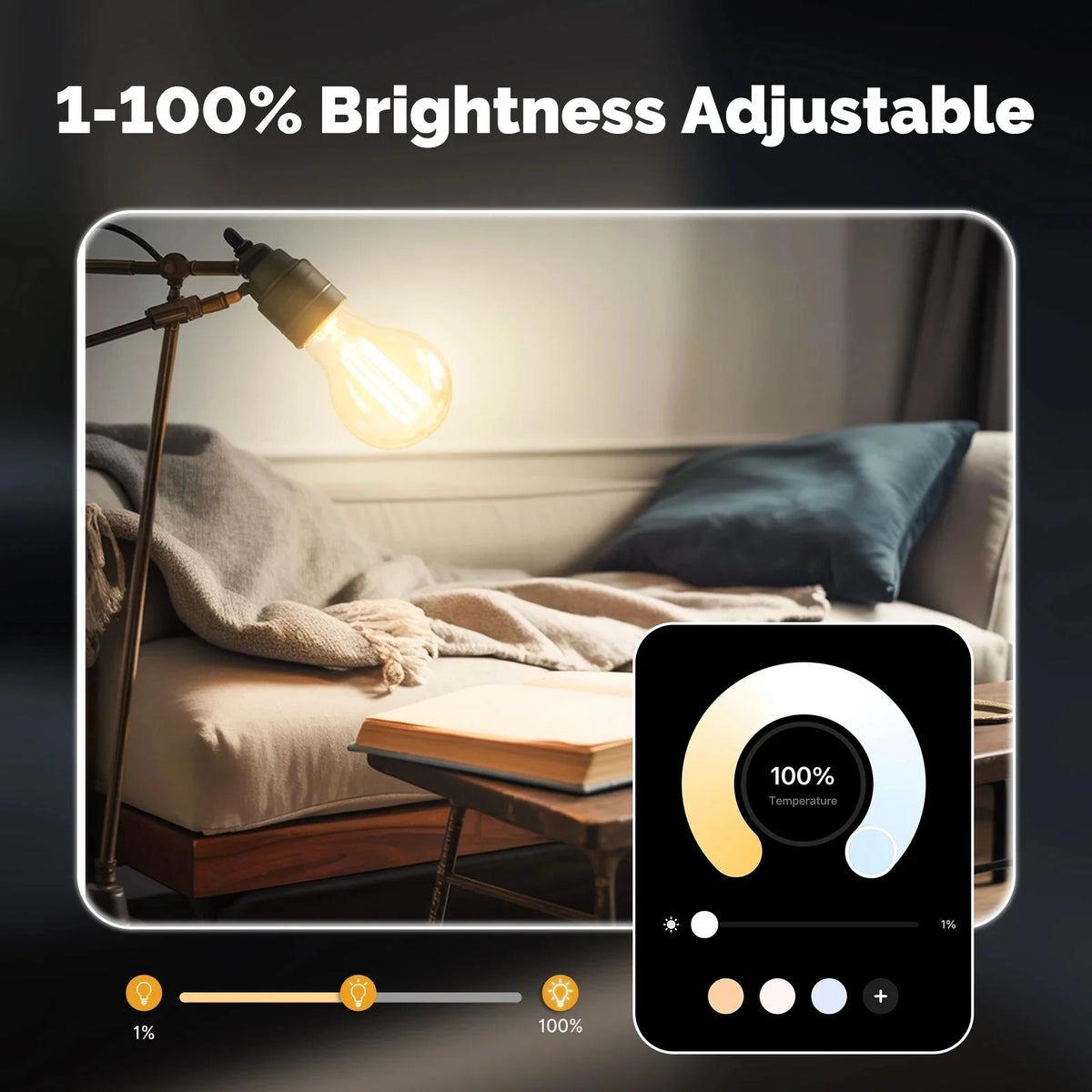 MOES ZigBee Smart LED Edison Bulb 7W E27, Dimmable, Works with Alexa & Google Home, Voice Control, Vintage Filament Light