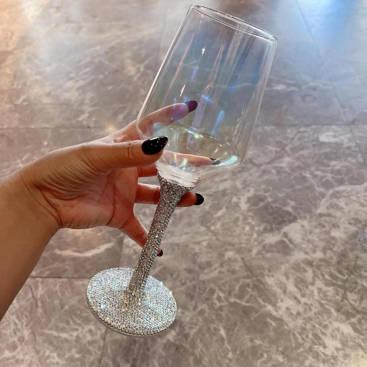 Creative Glass Diamond Goblet Simple Luxury Colorful Champagne Glass Drinkware Whiskey Cocktail Drinking Glasses Decoration Cups