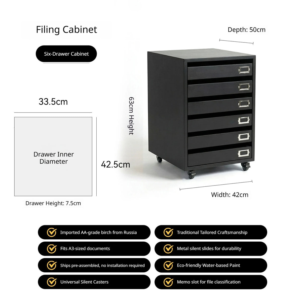 Modern Solid Wood Filing Drawer Cabinets Nordic Creative Desk Mobile Document Drawing Cabinet Home Furniture  أثاث مكتبات FYFC