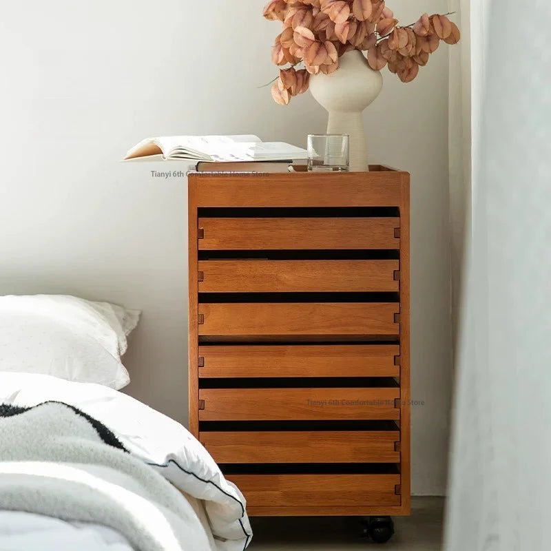 Nordic Solid Wood Drawer Filing Cabinets Modern Premium Movable Storage Cabinet for Office Study Office Furniture Шкафы FYFC