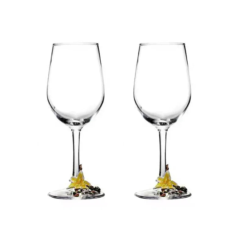 Creative Enamel Crystal Goblet Glasses for Champagne Glass Cup Set Luxury Glass Cups Glasses of Wine Wineglass Vintage Drinking