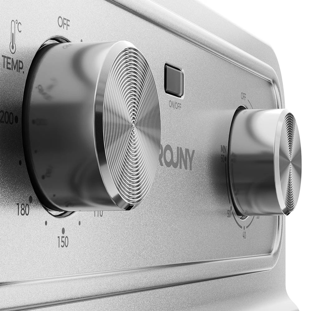 ROUNY 6.5L Air Fryer Oven with View Window, 304 Stainless Steel Basket, All-Metal Body and No-Turn Cooking