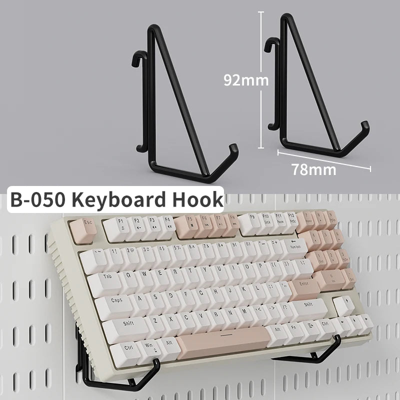 No-Drill Clamp-On Standing Pegboard Storage Organizer, Desktop Rack with DIY Accessories, Office Desk Stationery Holder