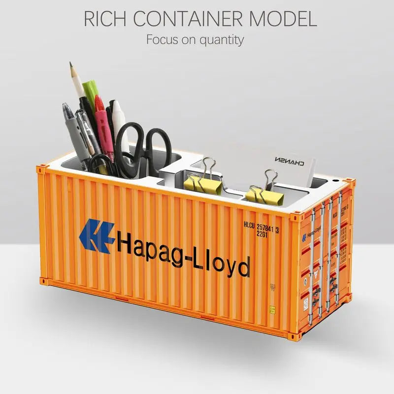 Miniature Realistic Shipping Container Model Simple Multifunctional Office Desktop Pen Holder Storage Box