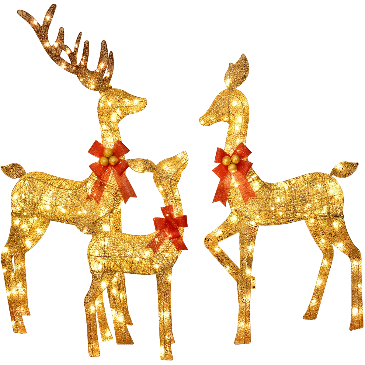 3D 3-Piece Outdoor atmosphere lighting fixtures Yard Holiday Lighted Reindeer Outside Indoor Home Lawn Garden 210 Led Lights