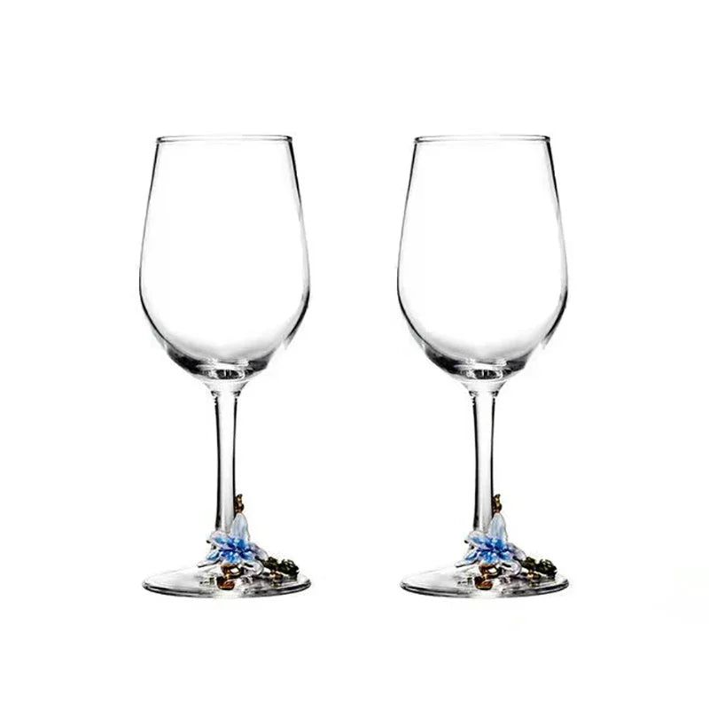 Creative Enamel Crystal Goblet Glasses for Champagne Glass Cup Set Luxury Glass Cups Glasses of Wine Wineglass Vintage Drinking