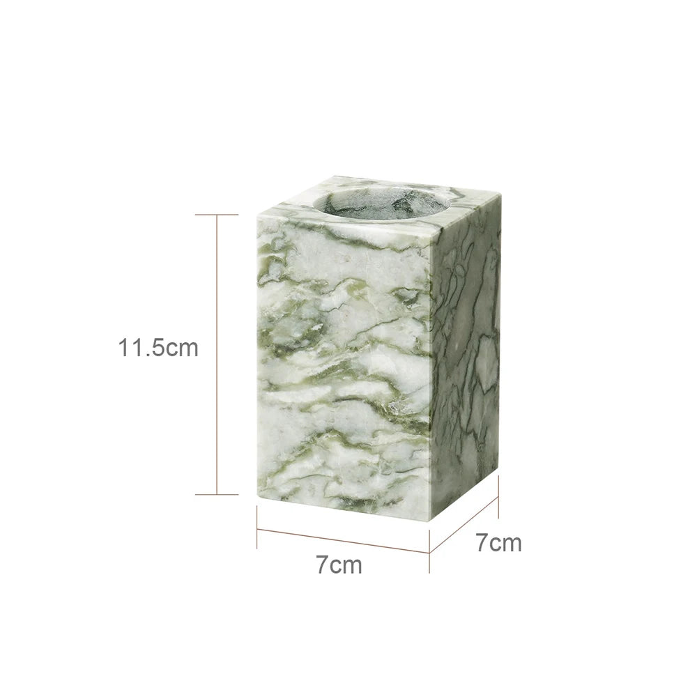 Cold Emerald Natural Marble Bathroom Accessories Set Luxury Soap Dispenser Soap Dish Toothbrush Holder Vanity Tray Kit Bathroom