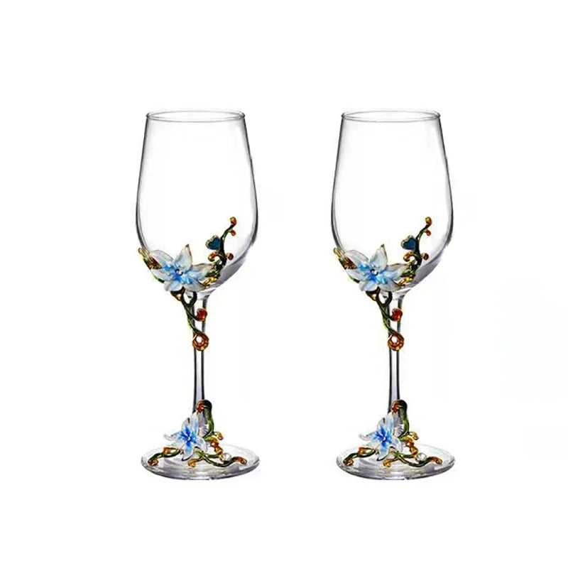 Creative Enamel Crystal Goblet Glasses for Champagne Glass Cup Set Luxury Glass Cups Glasses of Wine Wineglass Vintage Drinking
