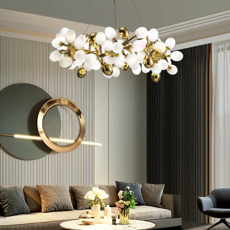 Modern Light Luxury Home Decoration LED Chandelier Staircase Light Living Room Chandelier Indoor Lightin