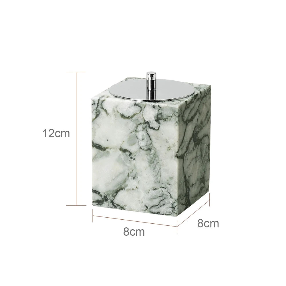 Cold Emerald Natural Marble Bathroom Accessories Set Luxury Soap Dispenser Soap Dish Toothbrush Holder Vanity Tray Kit Bathroom