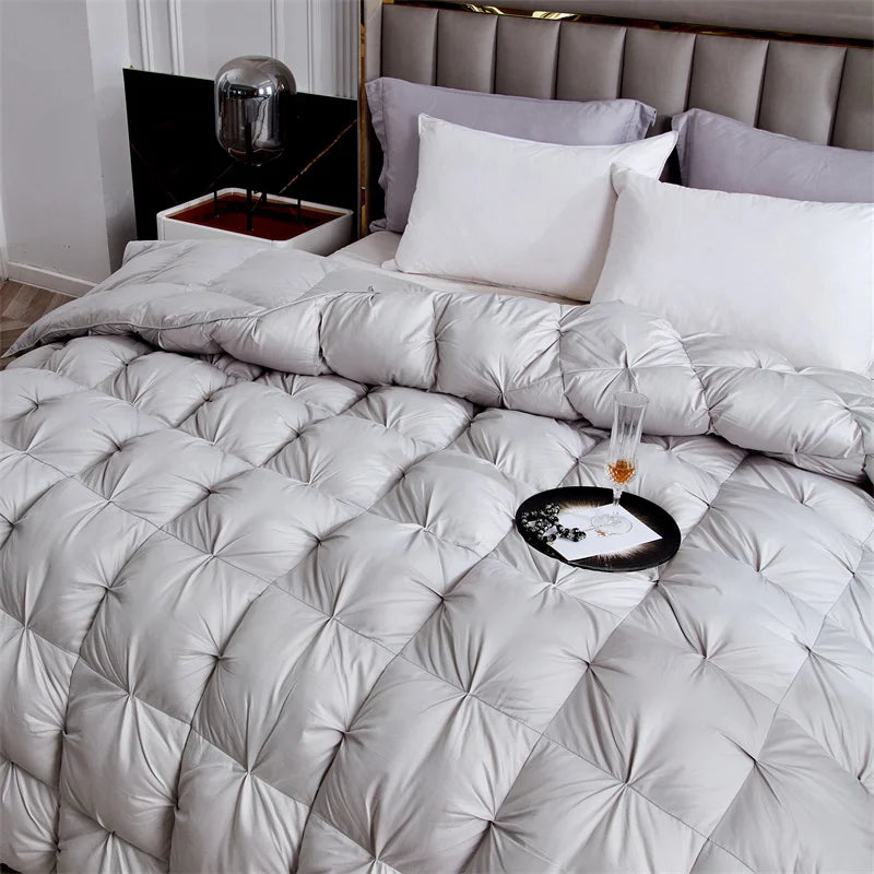 High-end 100% White Goose Down Duvet Winter Comfortable Warmth Comforter King Keep Warm Anti-drilling Winter Fall Quilt Queen