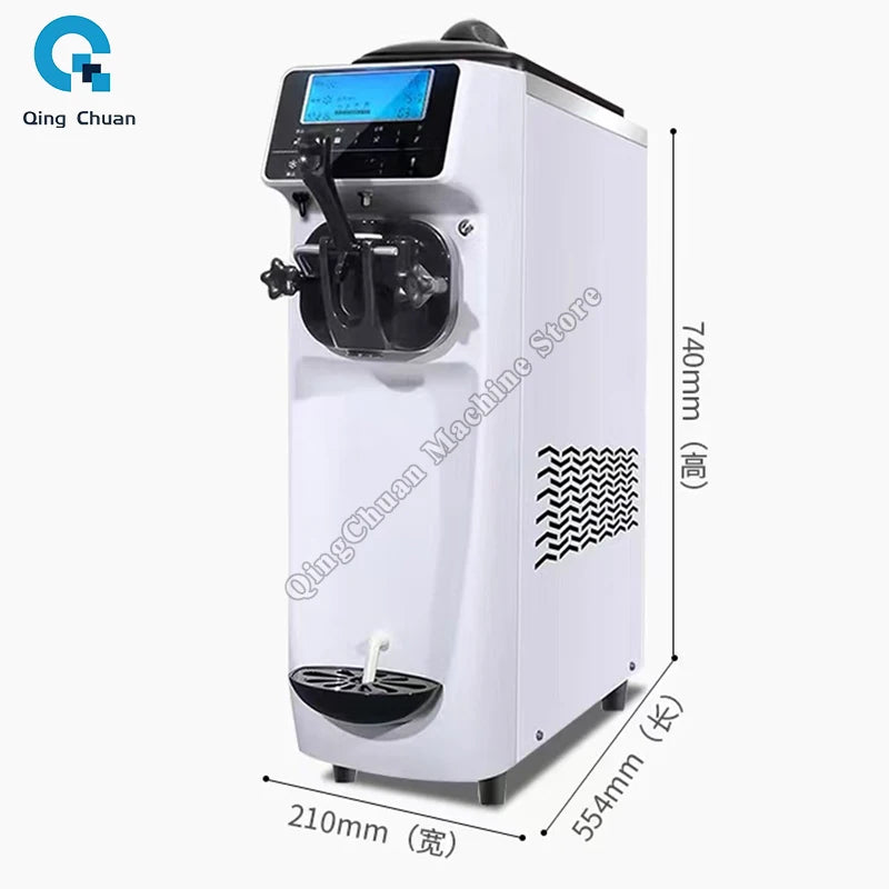 Commercial Ice Cream Machine Table Small Material Cylinder 6L Freezing Cylinder 1.2L Ice Cream Yogurt Machine