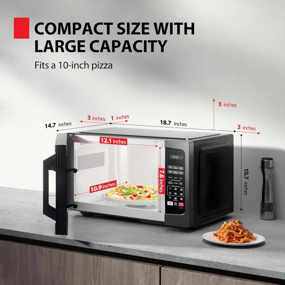 0.9 Cu Ft 900W Countertop Microwave Oven with 6 Auto Menus Mute Function LED Lighting