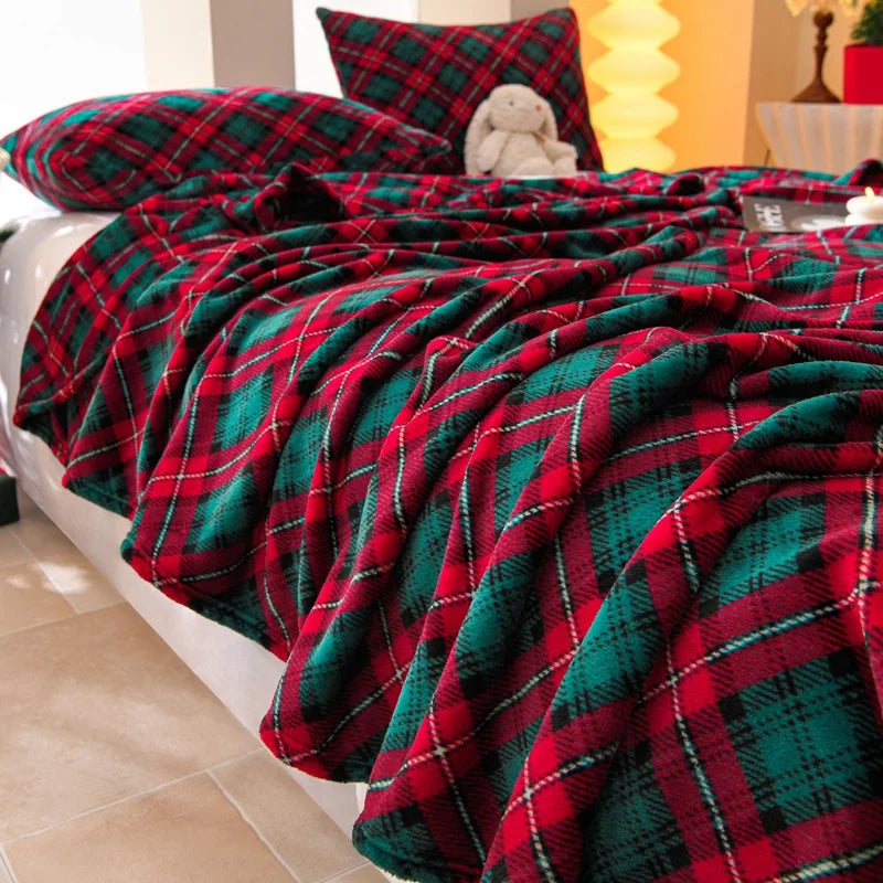 Hot Sale Christmas Flannel Single Double Blanket Fall and Winter Warmth Sofa Blankets for Throw Cozy Warm Bed Sheet Home Decor