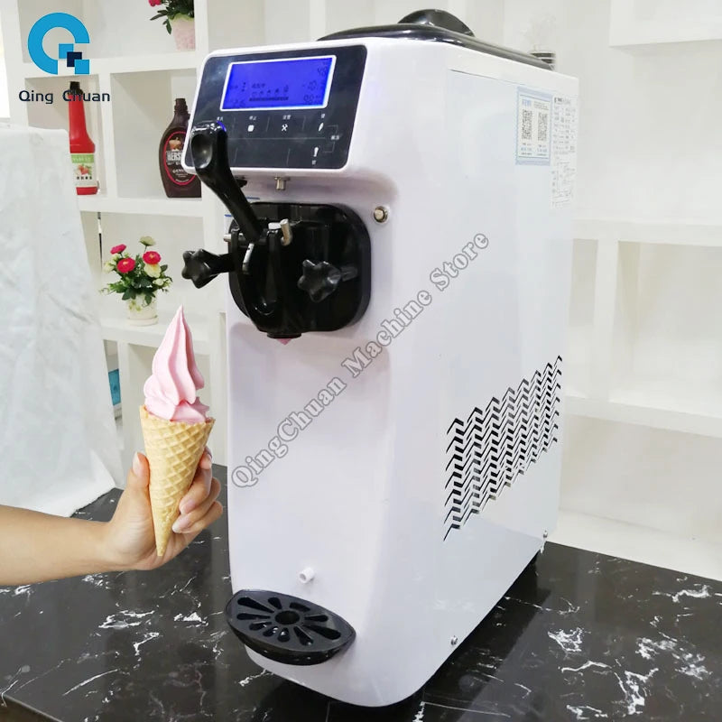 Commercial Ice Cream Machine Table Small Material Cylinder 6L Freezing Cylinder 1.2L Ice Cream Yogurt Machine