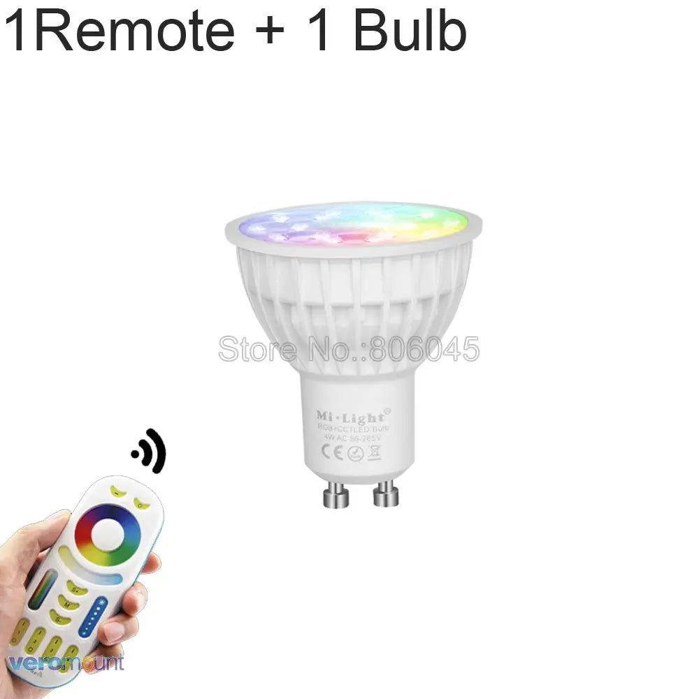 MiBoxer FUT103 4W RGB+CCT Smart LED Light Bulb GU10 AC110V 220V Support 2.4G 4Zone Remote / Smartphone APP WiFi /  Voice Control