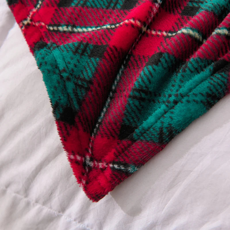 Hot Sale Christmas Flannel Single Double Blanket Fall and Winter Warmth Sofa Blankets for Throw Cozy Warm Bed Sheet Home Decor