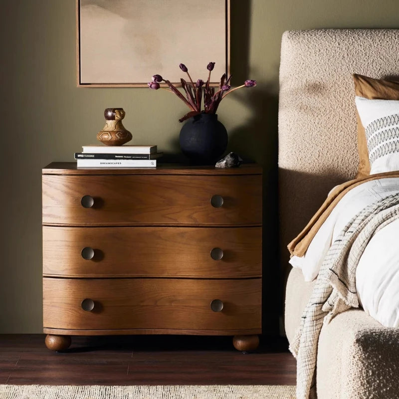 Display Trendy Bedside Table Cream Style Bedroom With Drawers Nights Table Italian Minimalist Mesita De Noche Home Furniture