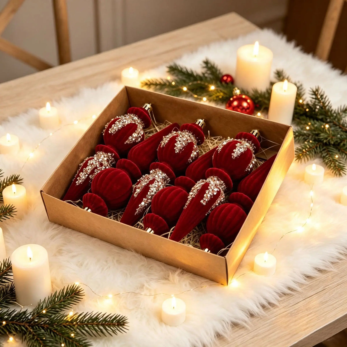 2026 New Christmas Pendant Red Velvet Christmas Ball Hanging for Indoor Outdoor Decor Navidad New Year Party Decoration Props