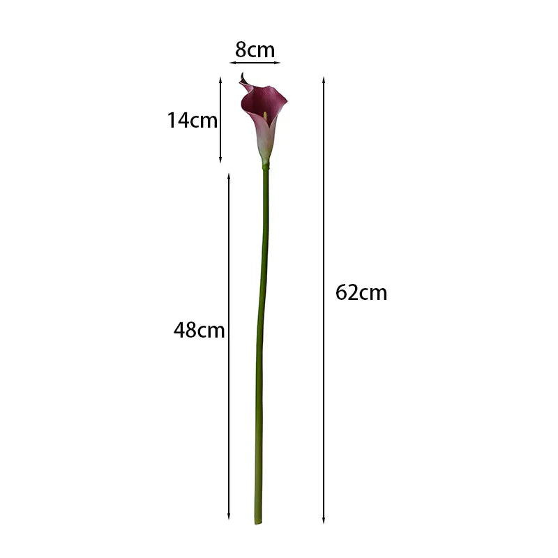 5pcs Large Calla Lily Artificial Flowers Wedding Decor Bridal Bouquet  Fake Flowers Realistic Callas Home Decoration Accessories