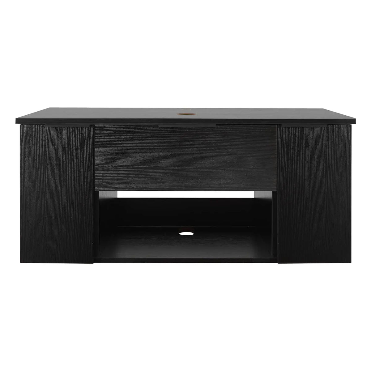 36'' Floating Bathroom Vanity with Sink, Wall Mounted Vanity, Black | Floating Bathroom Cabinets, Black handle, 1 Door