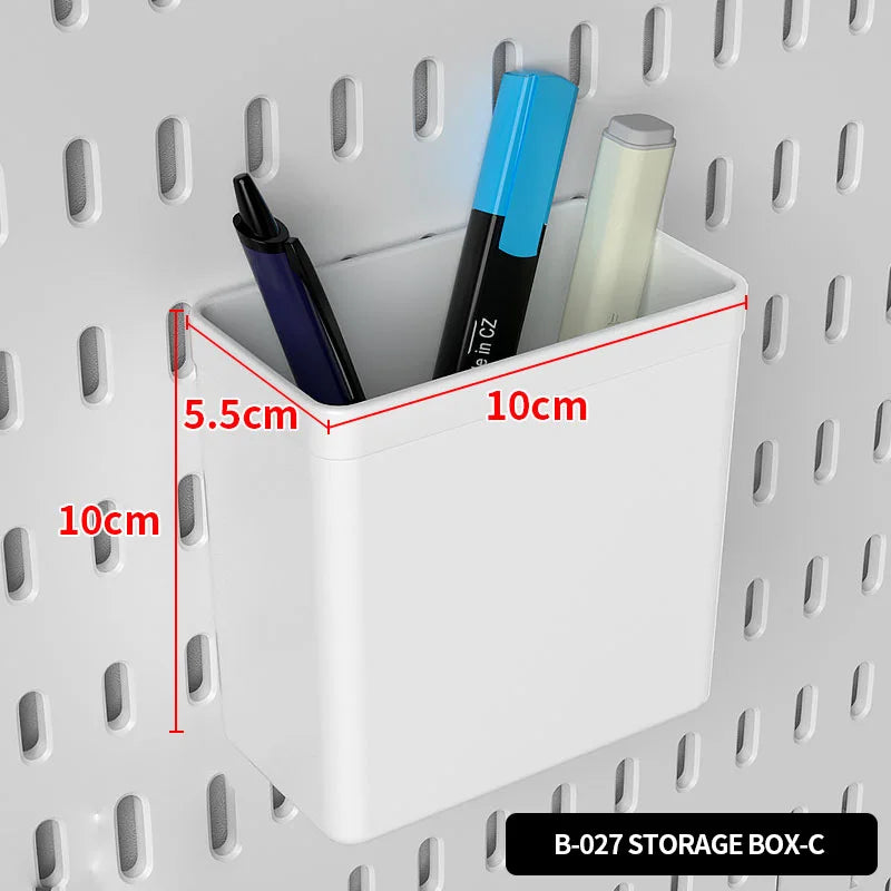 No-Drill Clamp-On Standing Pegboard Storage Organizer, Desktop Rack with DIY Accessories, Office Desk Stationery Holder