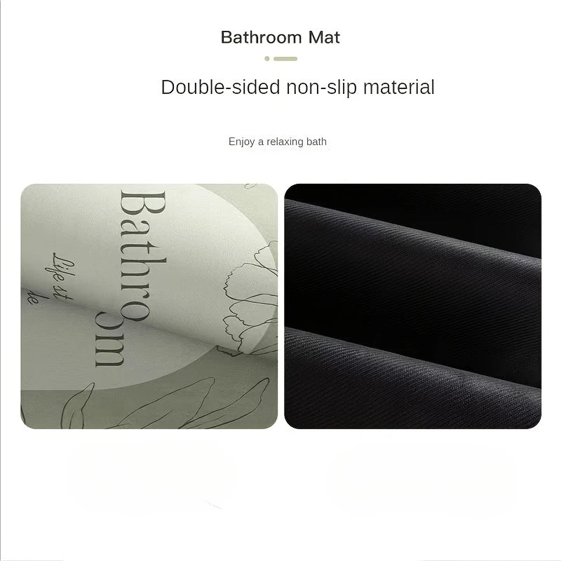Diatom Mud Bath Floor Rug, Non-Slip Absorbent Mat with Rubber Base for Bathroom, Toilet, Kitchen and Home Entrance