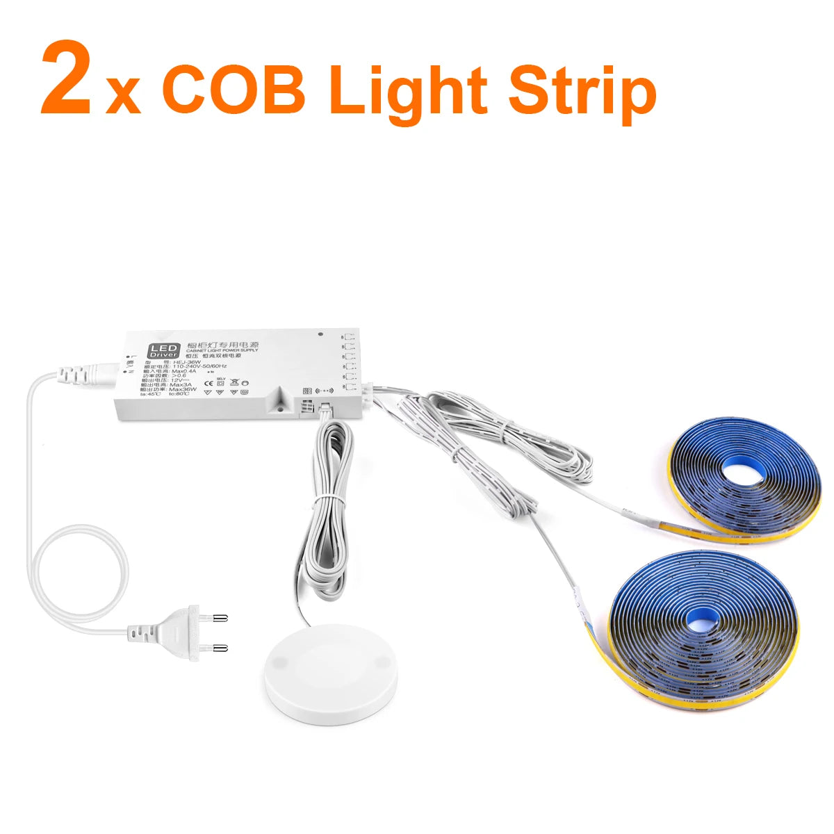 1-6 Sets 110V 220V COB Led Strip Parallel Lights Flexible LED Tape Dimmable Touch Sensor Switch For Under Cabinet Lamp Backlight