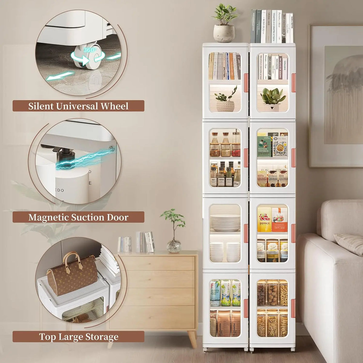 Narrow Storage Cabinet with Doors and Shelves Tall Skinny Bathroom Storage Kitchen Cabinet with Adjustable Shelf Cabinet Organiz