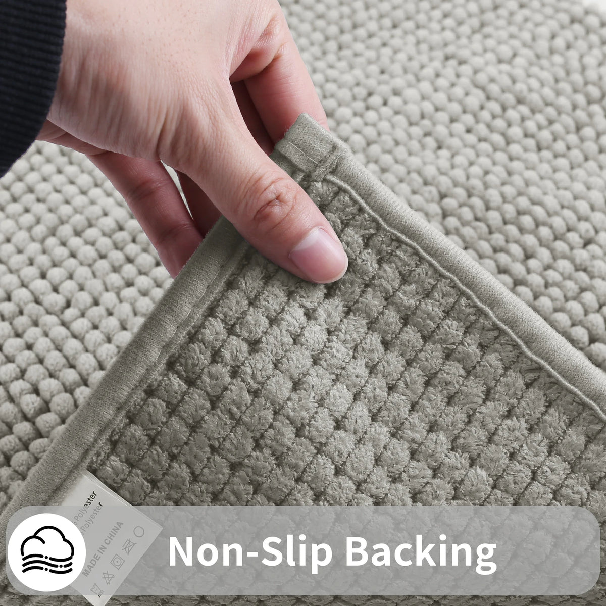 Absorbent Bathroom Rugs Set Non Slip 3 Piece Bath Mat Washable Chenille Bath Rugs Bath Tub Carpet Bathroom Mats with Toilet Rug