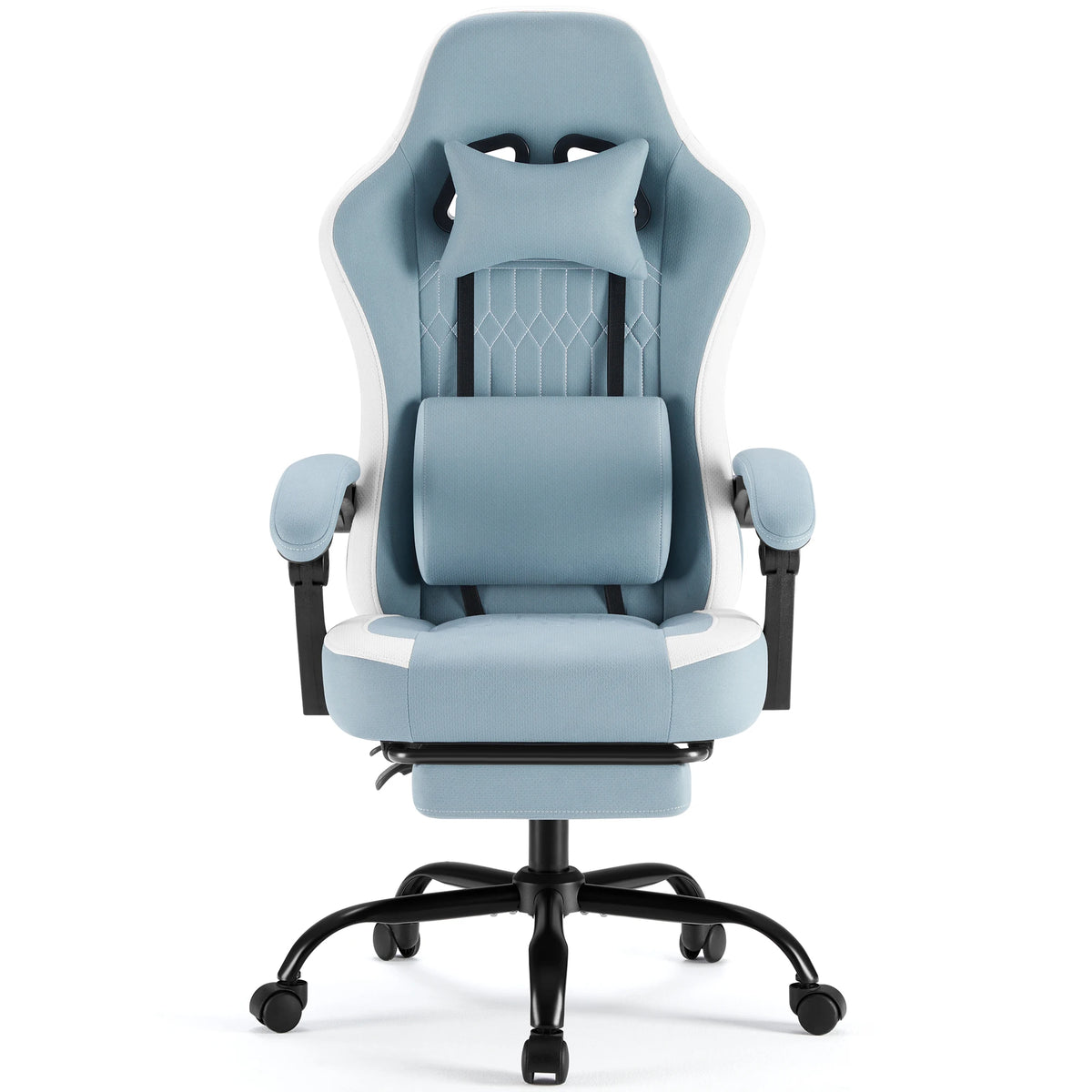 JHK Ergonomic Computer Gaming Chair Height Adjustable 360° Swivel with Headrest Lumbar Support Linkage Armrests For Office Home