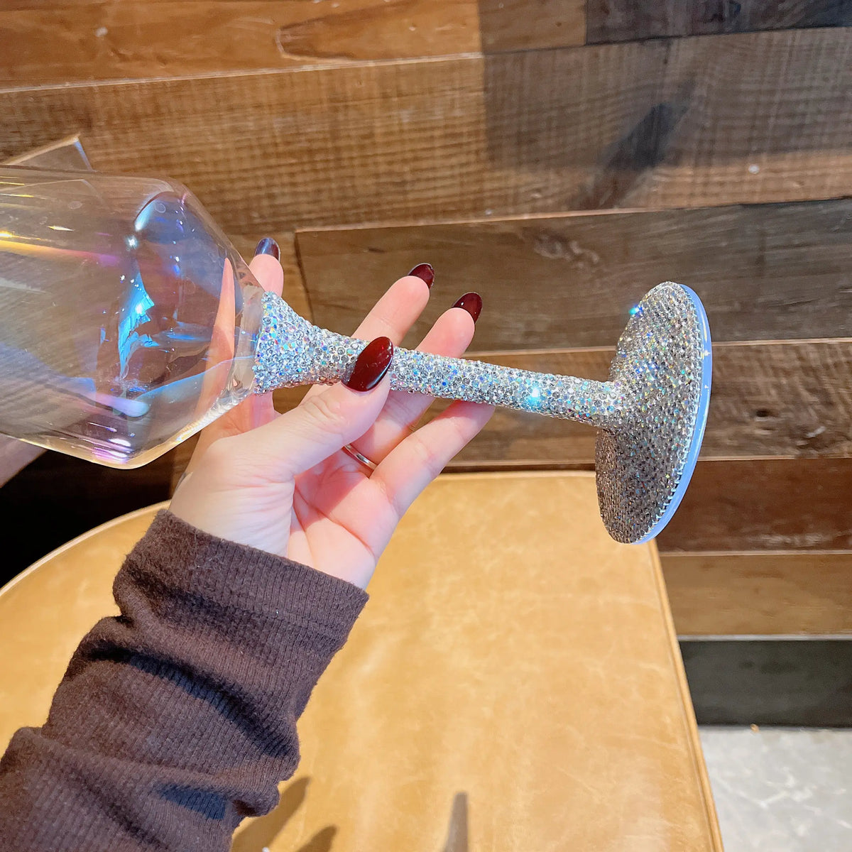 Creative Glass Diamond Goblet Simple Luxury Colorful Champagne Glass Drinkware Whiskey Cocktail Drinking Glasses Decoration Cups