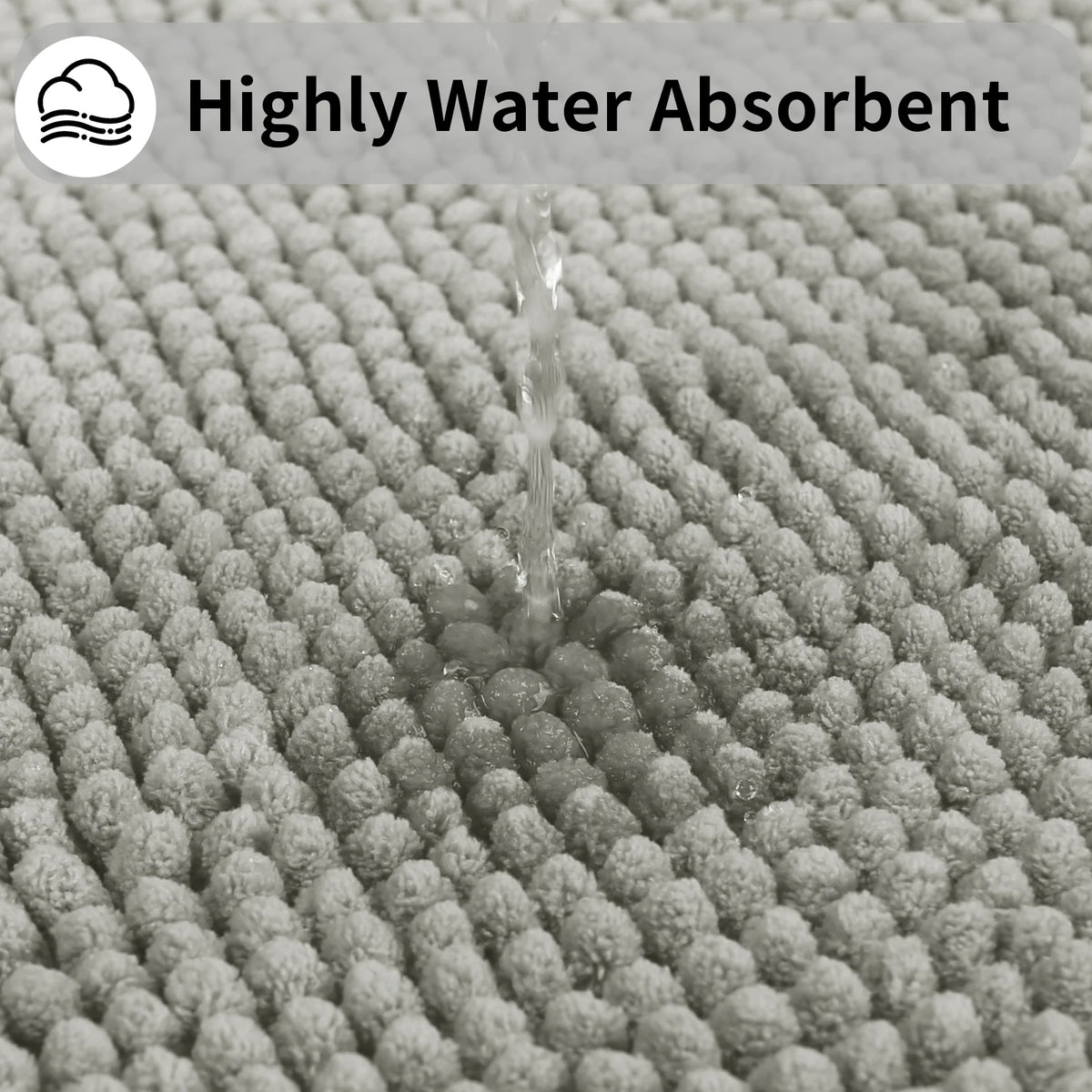 Absorbent Bathroom Rugs Set Non Slip 3 Piece Bath Mat Washable Chenille Bath Rugs Bath Tub Carpet Bathroom Mats with Toilet Rug