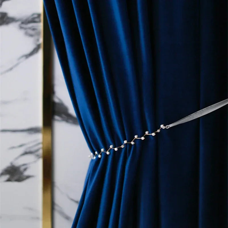 Nordic Luxury Velvet Curtains for Living Room Curtains for Bedroom Tulle European Red Backdrop Girls Windows Blackout Kitchen