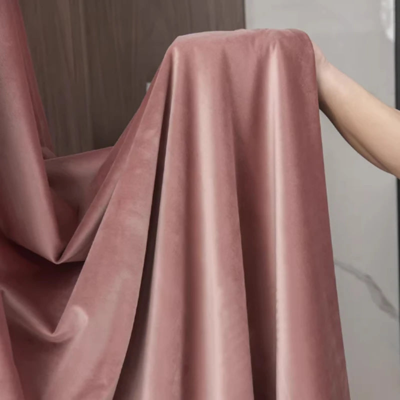 Nordic Luxury Velvet Curtains for Living Room Curtains for Bedroom Tulle European Red Backdrop Girls Windows Blackout Kitchen