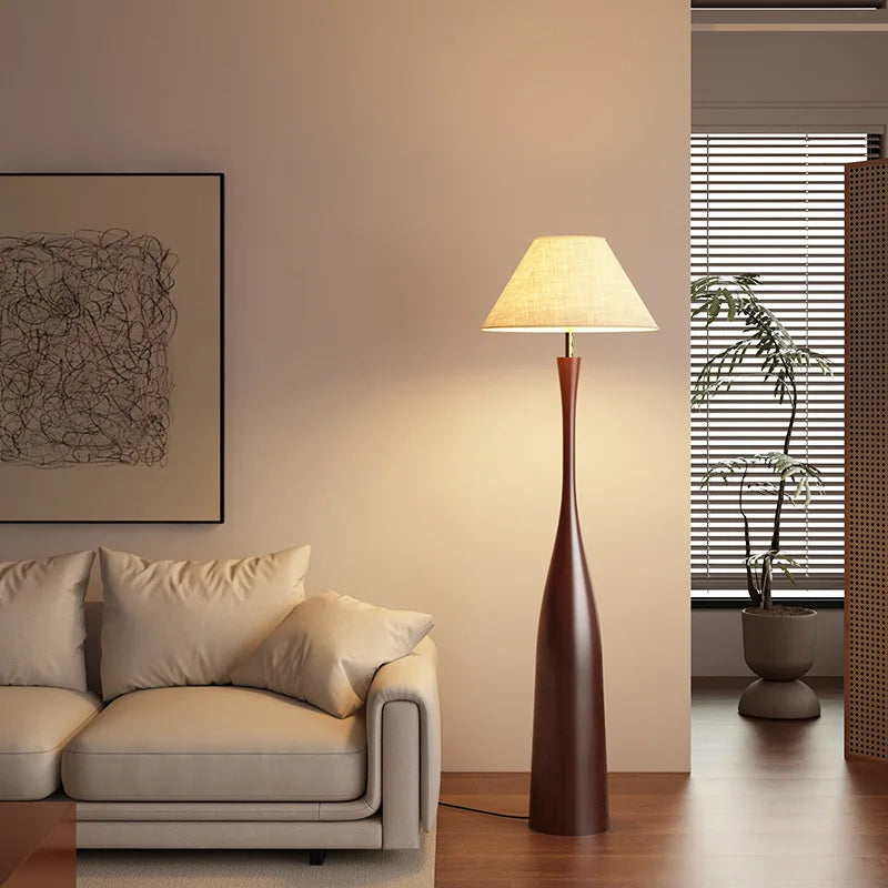 Nordic Minimalist Style Living Room Sofaside/Study Fabric LED Floor Lamp Contemporary Artistic Ornaments Interior Standing Light